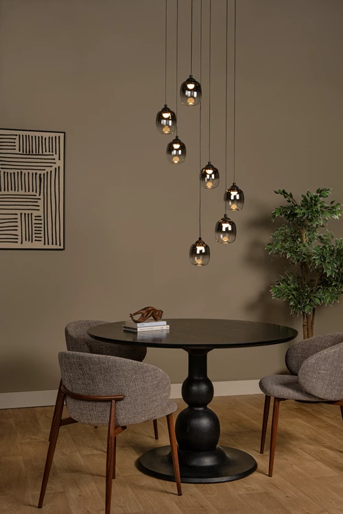 Lucide TAMINO - Pendelleuchten - Ø 52 cm - LED Dim. - 7x7W 3000K - Schwarz - Atmosphäre 1